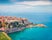 Photo of aerial spring cityscape of capital of Corfu island, Greece.