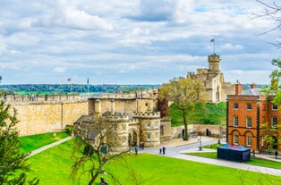 Photo of aerial view of the Lincoln Cathedral,  England.