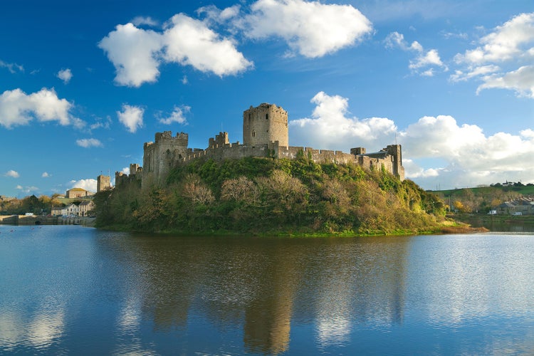 Photo of Pembroke Castle, Pembrokeshire, Wales.