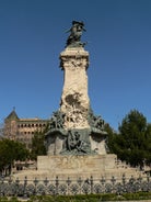 Photo of aerial view of beautiful landscape of Zaragoza, Spain.