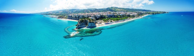 Photo of Sanctuary of Santa Maria dell'Isola symbol of the city of Tropea, Italy.