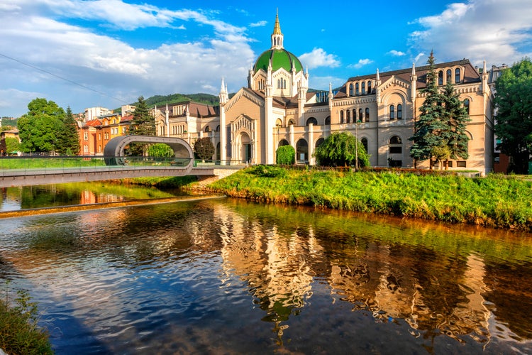 View of the historic centre of Sarajevo, Bosnia and Herzegovina.