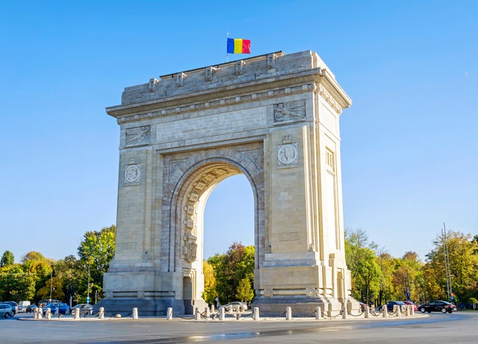 A picture of the Arch of Triumph of Bucharest.