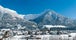 photo of aerial panoramic view of Oberstorf in Winter with snow in Bavaria, Germany.