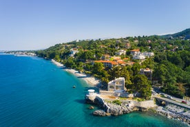 Photo of aerial View of the Coastline and Beach of Leptokarya, Greece.