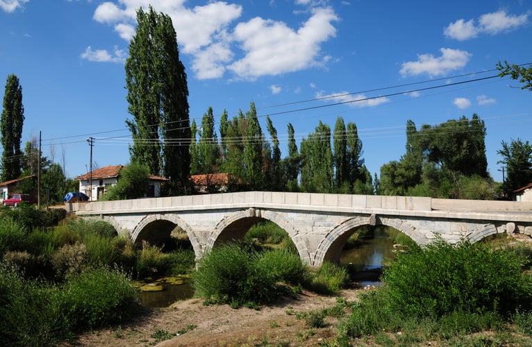 photo of view of The historical bridge in Cavdarhisar, Kütahya, Turkey was built during the Roman period.