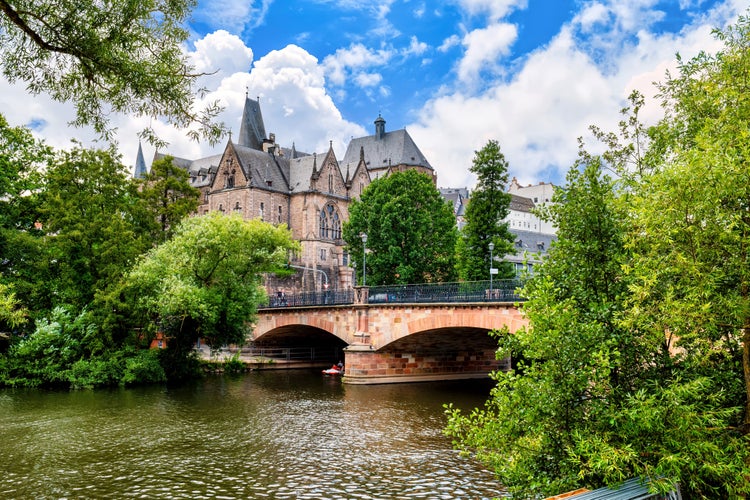 Photo of beautiful view to the University of Marburg, Germany.