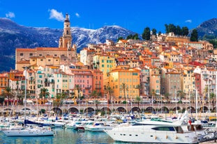 Photo of beautiful landscape of panoramic aerial view port of Genoa in a summer day, Italy.