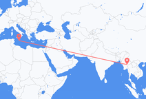 ミャンマー (ビルマ)のロイコーから、マルタのバレッタまでのフライト