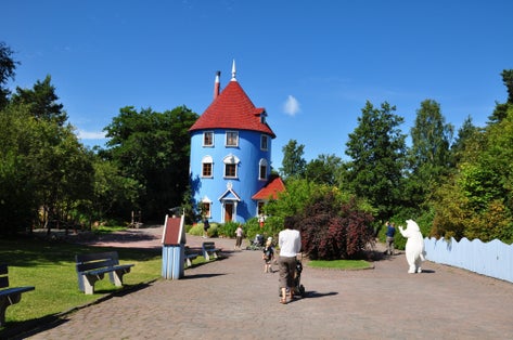 Photo of Moomin House in Park Moomin world, Naantali, Finland.