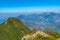 Photo of Mount Tujanit and Bovilla lake at Dajti national park in Albania.