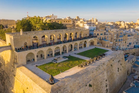 Photo of the Upper Barrakka Gardens, Valletta city, Malta.