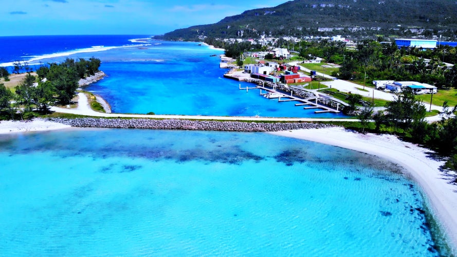 Aerial View of the West Bay on Rota, Northern Mariana Islands