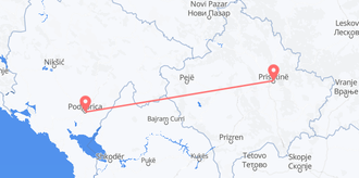 Montenegro to Kosovo