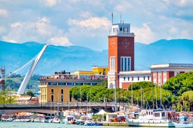 Photo of aerial view of colorful summer view of Pescara port, Italy.