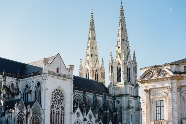 photo of view of The church in Cholet, Southeast of Nantes Western France..