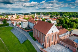 Panorama of Kaunas from Aleksotas hill, Lithuania.