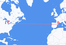 从底特律 (伊利諾伊州)飞往巴塞罗那的航班