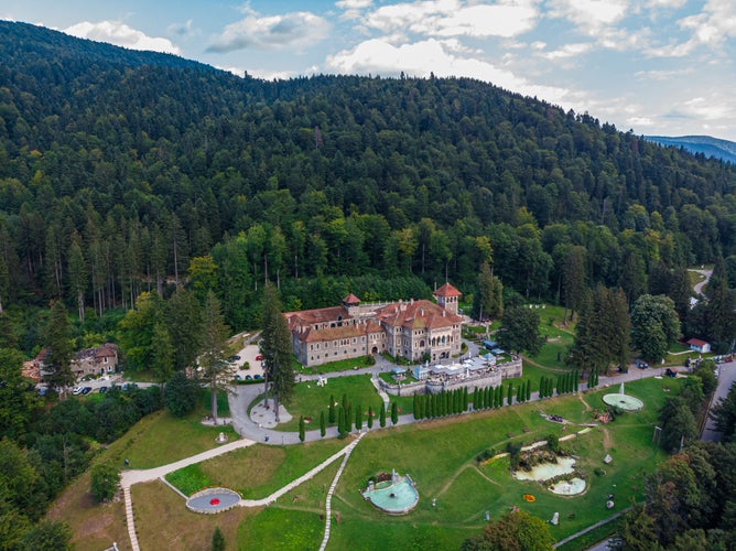 Photo of ariel view of Cantacuzino caste, Zamora ,Spain .