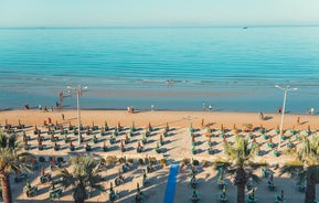 Photo of aerial view of the city Durres, Albania.