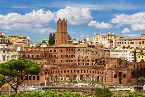 photo of Top view of Trajan's market at Trajan's forum in Rome. Italy .