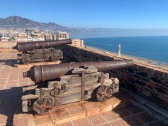 Photo of aerial panoramic view of Fuengirola city beach and marina, Fuengirola is a city on the Costa del Sol in the province of Malaga in the Andalusia, Spain.