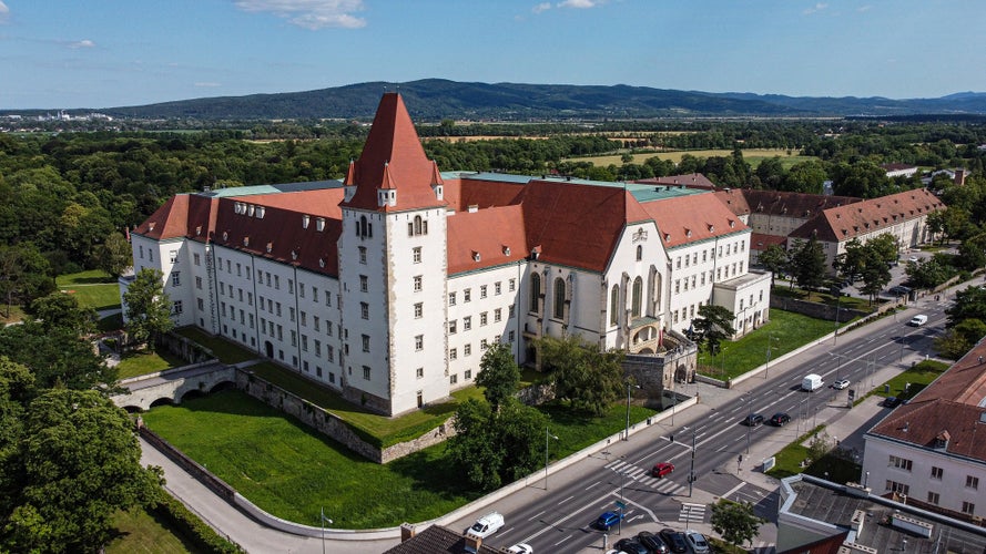 Wiener Neustadt, Austria,  Aerial view of Burg Wiener Neustadt