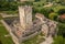 photo of view of Nagyvazsony medieval Kinizsi castle donjon and barbican, Nagyvázsony, Hungary.