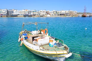 Photo of aerial view from the hill of Limenas Chersonisou, Greece.