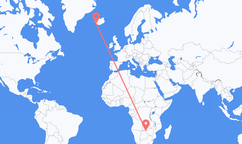 Loty z Victoria Falls, Zimbabwe do Reykjaviku, Islandia