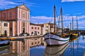 Photo of aerial view of Rimini city, Italy.