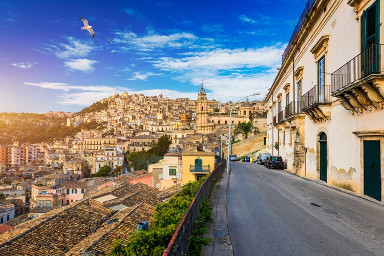 Photo of ancient city Modica from above, Sicily, Italy.