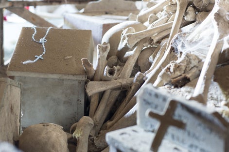 Skulls in Fontanel cemetery, Naples.