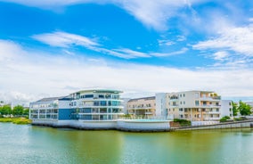 Photo of the Erdre River in Nantes, France.