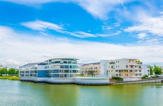 Photo of the Erdre River in Nantes, France.