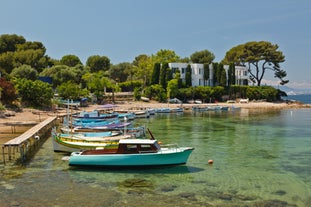 Photo of aerial view of historic center of Antibes, French Riviera, Provence, France..