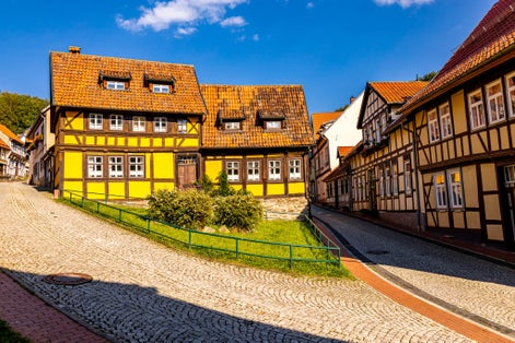 Exploring the southern Harz region in the beautiful half-timbered town of Stolberg - Saxony-Anhalt - Germany