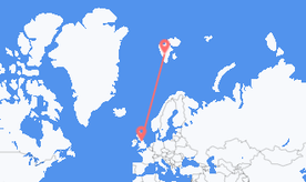 イギリスからスバールバル諸島およびヤンマイエン島行きのフライト