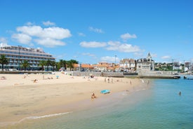 Photo of Baroque facade of Queluz National Palace and Neptune Fountain in Sintra, Lisbon district, Portugal.