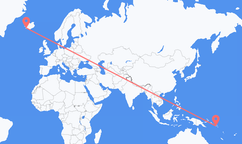 Flyreiser fra Honiara, Salomonøyene til Reykjavík, Island