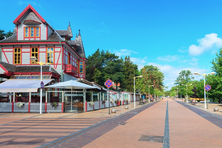 Photo of Jonas Basanaviciaus street in Palanga Baltic Sea resort, Lithuania,