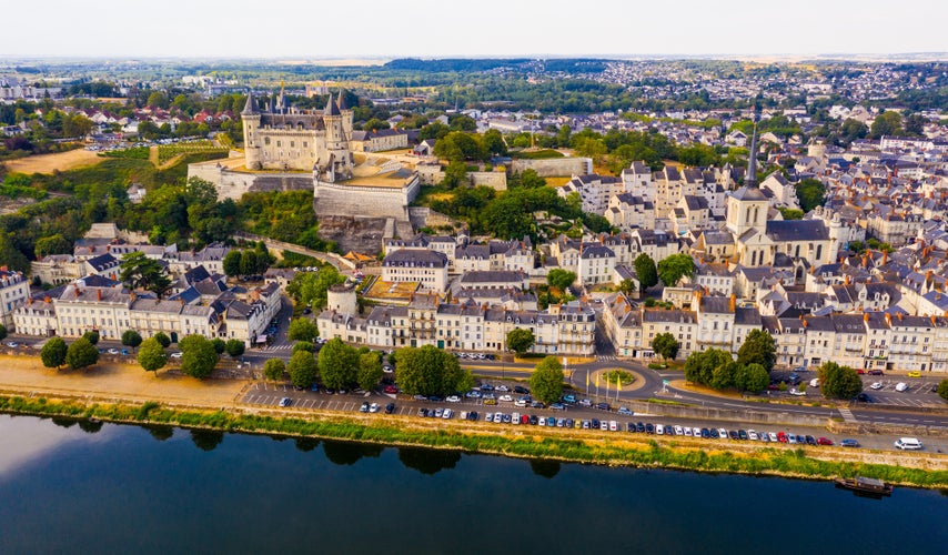 photo of view of Fly over the picturesque town of Saumur , France.