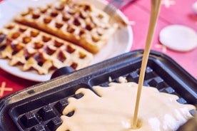 La colazione con waffle e caffè