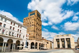 Photo of beautiful landscape of panoramic aerial view port of Genoa in a summer day, Italy.