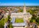 Photo of aerial view of the most famous place in Norwich, The Norwich Cathedral on a sunny day at Nowich, Norfolk, England.