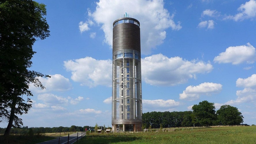 Aquatower, a water and observation tower in Berdorf, Luxembourg.