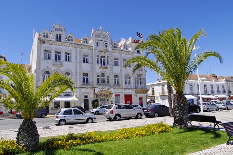 Photo of Hotel in tenement house, on the coastal street in Vila Real de Santo Antonio, Algarve, Portugal.