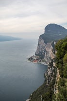 photo of an aerial panoramic view of the center of Salo on Lake Garda, Italy.