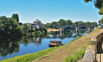 Photo of Tours aerial panoramic view. Tours is a city in the Loire valley of France.