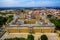 Photo of aerial top view of the Royal Convent and Palace of Mafra, baroque and neoclassical palace, Portugal.